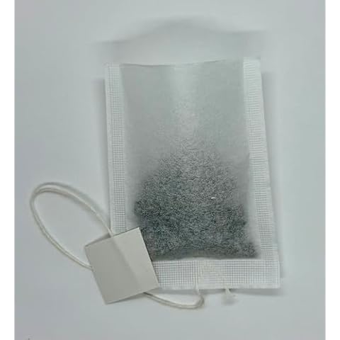 500 Empty Tea Bags 2.36" x 3.14" (60 x 80 mm) White Compostable, With String and Tag Tea Infuser for Loose Tea Herbs are Disposable Tea Strainer Bags Made of Wood (Pulp) Fibers. Cover