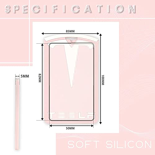 Xerial Lsilicone Card Protector Key Card Holder For Tesla Model 3 & Model Y Key Chain Accessories Scratch And Wear Resistance (Pink-White) #TOP2