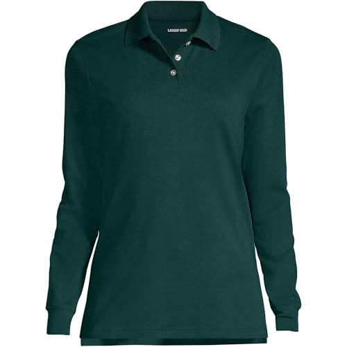 Image of Lands' End School Uniform Kids Long Sleeve Interlock Polo Shirt