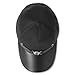 Karl Lagerfeld Paris Men's Leather Brim Metal Logo Cap, Black_Crest