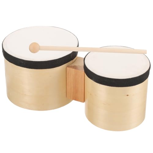 Generic Wooden Percussion Drum Bongos Lightweight Musical Instrument Accessories for Early Education and Dance Classes Portable