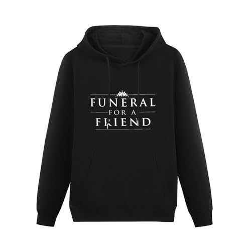 Image of XINGYUE STAR Funeral For A Friend Logo Black Casual And Happy Hoody Unisex Ptinted Hoodies Long Sleeve Men's Hooded with Pocket Black XL