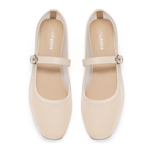 Image of Leopard Flats for Women Mesh Ballet Flats Mary Jane Animal Print Shoes Slip On Casual Breathable Ballerina Flats