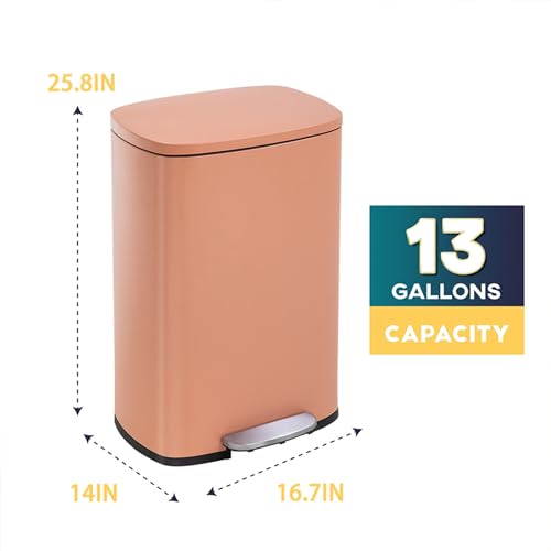 Cubeta rectangular metálica para basura 13 galones miniatura 4