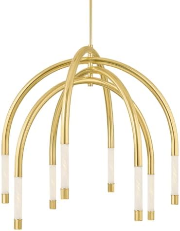 Corbett Lighting 471-48-VPB Zeme - 8 Light Chandelier 48.75 inches Tall and 47.75 inches Wide - Vintage Polished Brass Finish