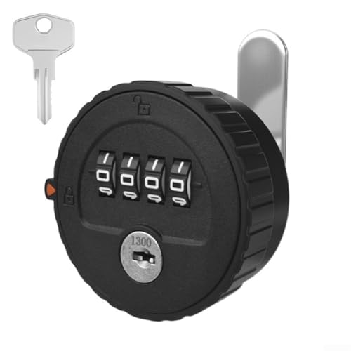 Lucchetto impermeabile con password per armadi e cassetti, con accesso a chiave di backup e sistema di cambio codice per una conservazione sicura (30 mm nero)