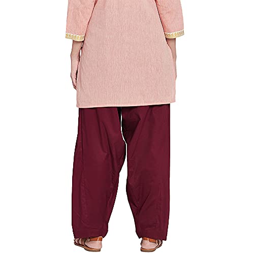 Image of GO COLORS Soft Cotton Salwar for Women | Relaxed Fit, Mid Rise, Ankle Length, Drawstrings