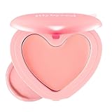 lilybyred Luv Beam Cheek Balm | Heart-Shaped Korean Cream Blush, Semi-Matte Finish, Long-Lasting, Blendable & Buildable, Soft Creamy Texture, Lightweight, Natural Flush, 0.12 oz. (06 Fluffy Peach)