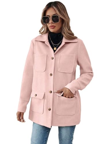 Cozy Dusty Pink Womens Casual Jacket – Perfect for Every Occasion!