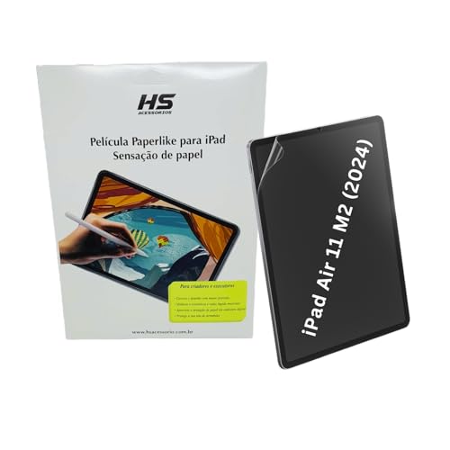 Película p/iPad Air de 11 polegadas (M2/ M3) 2024 2025 Paper Like Fosca Sensação de Papel Anti Reflexo/Não Marca dedo Proteção Contra Riscos C/Encaixe Perfeito p/Escrita Desenho