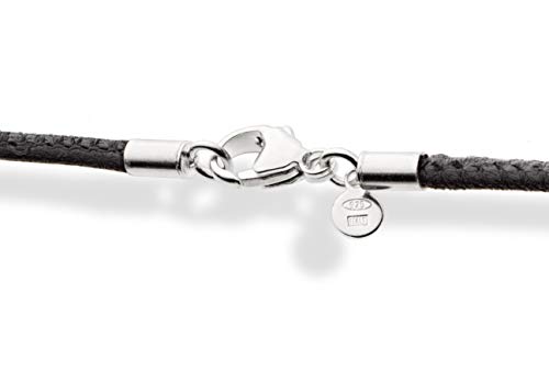 Miabella LSI007670BG Genuine 2Mm Black Or Brown Italian Leather Cord Chain Necklace thumb #2