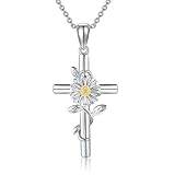 ❤️ Design:Perfect for celebrating an April birthday! Daisies symbolize innocence, friendship and hope, representing happiness and joy. The cross symbolizes faith and blessing. This exquisite necklace combines the elements of daisies and crosses to ex...