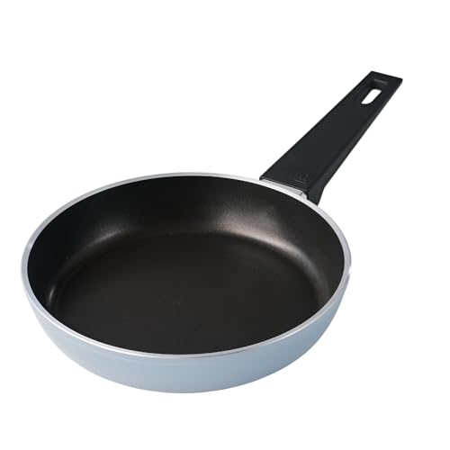 Image of TRAMONTINA Aura Frypan 20cm | Reinforced Ceramic Non-Stick Cookware | Quick & Even Heating | Low-Oil Cooking | Bakelite Handle | Induction & Gas Compatible | Blueberry.