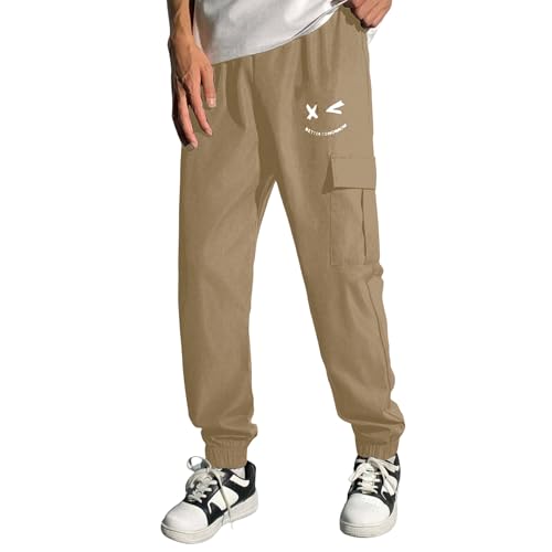Image of Boys' Premium Cargo Jogger Pants | Soft Pilot Fabric | Stylish Printed Joggers with Side Pocket | Elastic Waist & Cuff(KBC-01)