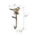 SOFFEE DESIGN 2pcs Metal Coat Hooks with Gold Little Bird Branch Shape, for Entryway, Bathroom, Bedroom Farmhouse Decoration