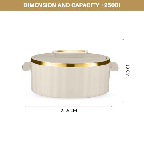 Image of Trueware Celebration Inner Steel Casserole 2300 ML | PU Insulated | BPA Free | Odour Proof | Food Grade| Ideal for Chapatti | Roti | Curd Maker | Thermoware | Hot Pot
