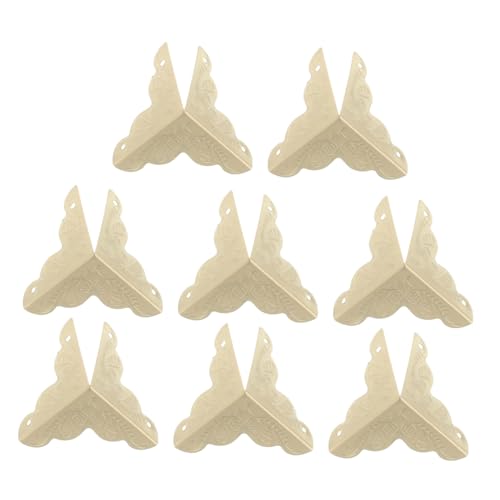 TEHAUX 8 piezas Protector Esquinas Caja Metálico Retro Cantoneras Metálicas Duraderas para Cajas de Madera Joyería Protección Esquinas Vintage con Clavos