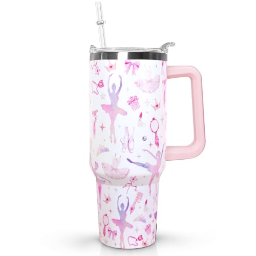 30oz Elegant Ballet Insulated Tumbler with Handle