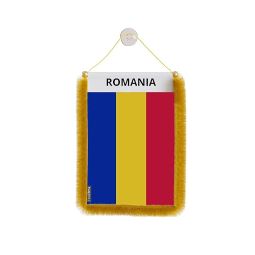 Pixelforma Banderín de coche con bandera de Rumania 10 x 15 cm