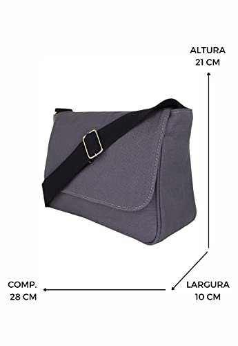 Pasta Lenna's Mini Carteiro de Lona A020 Cinza