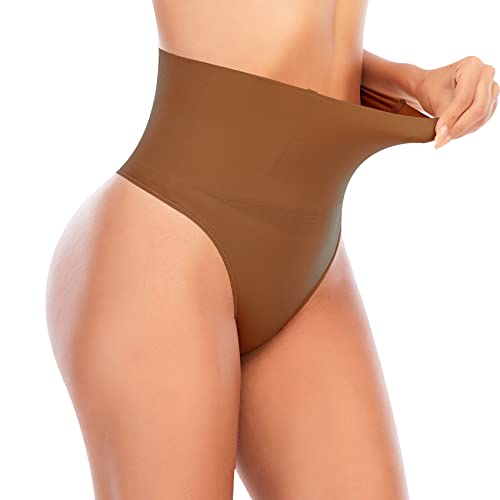 Image of Werena Thong Shapewear for Women Tummy Control Seamless High Waist Body Shaper Underwear Shaping Panties