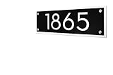 Modern House Numbers, Framed Matte Black Acrylic with White Acrylic - Horizontal - Contemporary Home