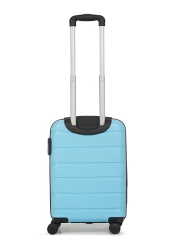 Image of TEAKWOOD LEATHERS Unisex 8 Wheels Trolley Bag, Hard Cabin with Zipper Closure, Adjustable Push Button & Cross Side Strap, Lock System 360 Degree (55 CM, Sky Blue)
