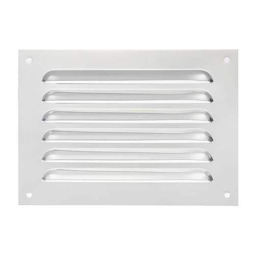 PATIKIL 6x8 Inch Aluminum Vent Cover, Screen Air Grille Ventilation Cover HVAC Louvered Grill Built-in Mesh for Home Kitchen Fireplace Bathroom Wall Ceiling, Silver