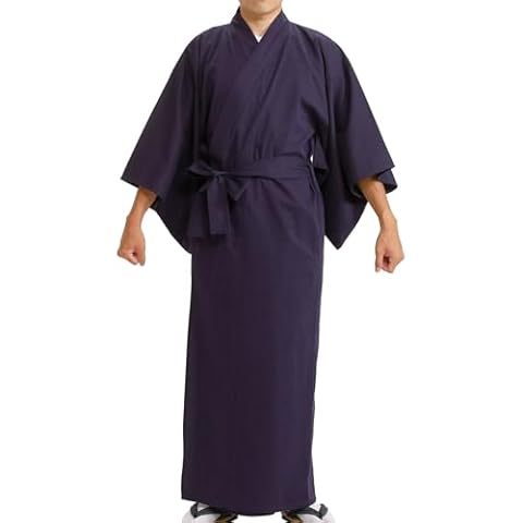[Edoen] Japan YUKATA Kimono quilted Sashiko Men's purple XL Cover