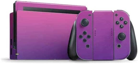 Skinit Decal Gaming Skin Compatible with Nintendo Switch Bundle - Purple and Blue Ombre Design