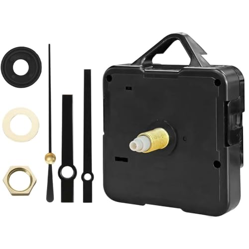 Vmoomax Kit de rechange pour mécanisme d'horloge à quartz silencieux à couple élevé, mouvement d'horloge murale alimenté par piles avec long arbre et...
