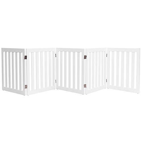 Giantex 24’’ Wooden Doge Gate, Configurable Freestanding Pet Gate for Small to Medium Sized Pets, Step Over Fence, Foldable Panels for…