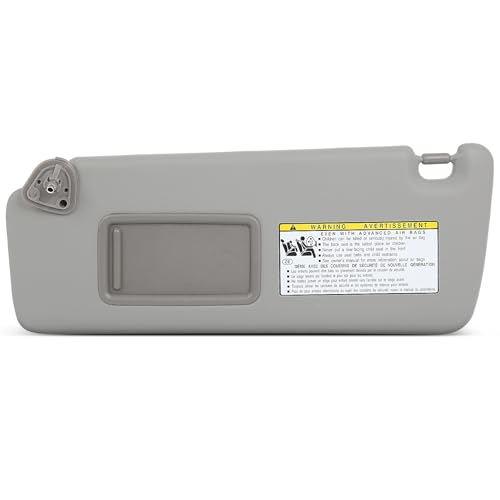 SCITOO Car Sun Visor Assbembly with Mirror Fit for 2004-2007 for Toyota for Highlander Gray Without Sunroof(Left Driver Side)