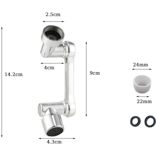 Image of 1080 Multifunctional Rotating Splash Proof Filter Extender Faucet Aerator 2 Water Outlet Modes Swivel Robotic Arm Adapter for Bathroom Kitchen Faucet for Kitchen sink faucet
