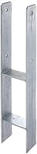 Ultiness® H-Post Support for Embedding in Concrete, Hot-Dip Galvanised Total Height: 600 mm, Stable H-Ground Anchor, H-Anchor, Post Anchor for Carport, Fence, Canopy (101 mm)