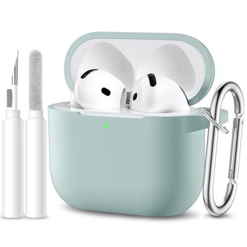 Ya en manzanajugosa.com: Maledan Funda Compatible con AirPods 4 2024 Case, Funda Protectora de Silicona Suave de Cuerpo Completo para Apple AirPods de 4 Generacion con Kit de Limpieza y Mosquetón [LED Visible],Azul-Verde