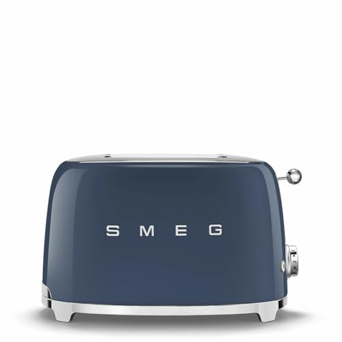 Image of SMEG 2 Slice Toaster with 6 Presets and Defrost Function and Removable Crumb Tray (Navy)