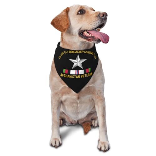 US Army O-7 Brigadier General O7 BG Afghanistan Veteran Dog Scarf Pet Bandana Cat Pet Bibs