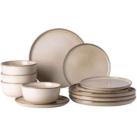 GBHOME 12-Piece Ceramic Dinnerware Set Cover