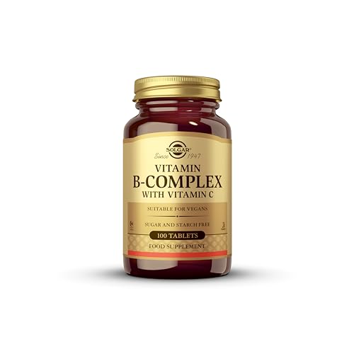 Solgar Vitamina B Complex con Vitamina C, Sabor y Aroma Vainilla, 100 Unidades (Paquete de 1)