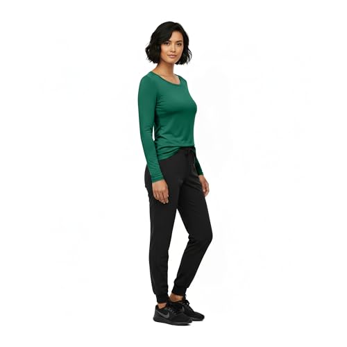 Image of Natural Uniforms Women's Long Sleeve Underscrub T-Shirt - Cotton Blend Scrub Base Layer for Nurses & Medical Professionals
