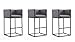 Manhattan Comfort 3-BS018-GY Embassy Grey & Black Metal Barstool, 38 x 21 x 20.5 in. - Set of 3