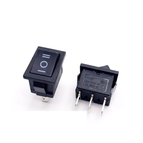 TSIOHKBS 5/10 PCS/Lot KCD1 21X15mm 3Pin 4Pin Boat Car Rocker Switch 6A/250VAC 10A/125VAC Power Button Switch with Light (Black Black-01,J)