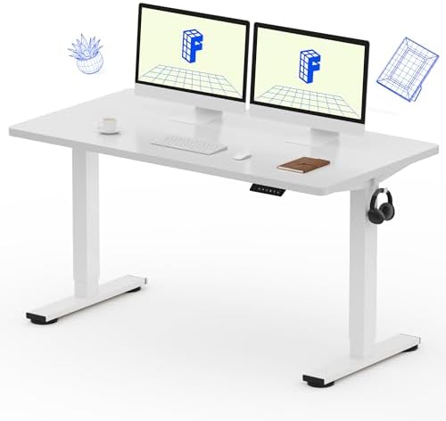 FLEXISPOT EN1 One-Piece Standing Desk 55"x28" White - 1" Thick De...