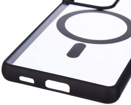 Image of JGD PRODUCTS for Samsung Galaxy S21 Ultra 5G Case: Clear Magnetic Slim Fit Case Compatible with Magsafe Rugged Protective Transparent Cover (Black Magnetic)