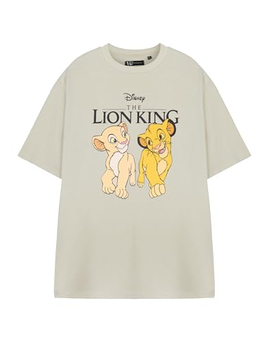 T-Shirt Le Roi Lion Disney Femme Chemise Décontractée à Manches Courtes Haut Beige