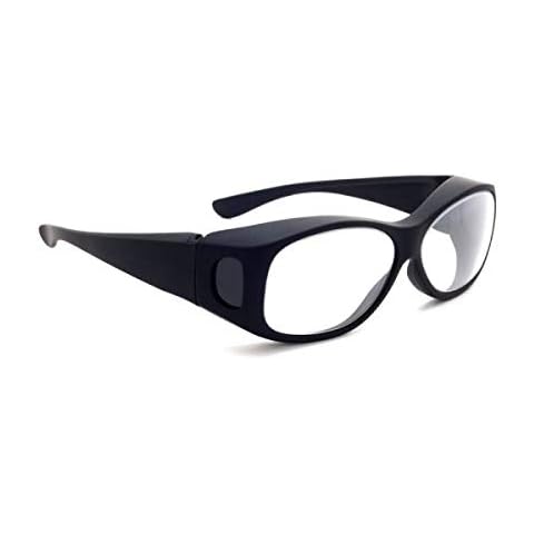 ATTENUTECH Radiation Safety Glasses, Black Fit Over frame, MicroliteFt Pb Eyewear .75mm pb Lead lenses (Non-AntiFrog, Black) Cover