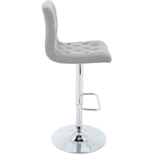 Butacos de Tela con Respaldo, Juego de 2, Gris Claro, Altura Ajustable de 24,75" a 33", Giratorios, para Isla de Cocina, Bar o Cafetería miniatura 7