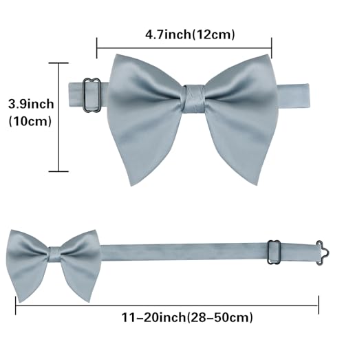 Image of Alizeal Velvet Pre-tied Adjustable Bow Tie for Men Oversize Formal Solid Tuxedo Bowtie