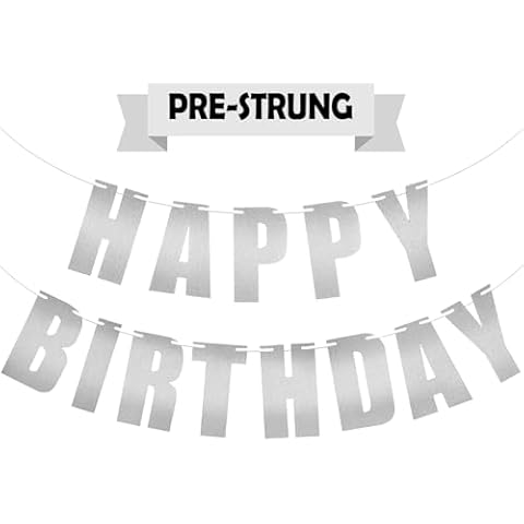 SenhE Silver Birthday Banner Cover